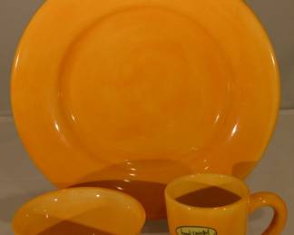 Vintage Tabletops  Unlimited, Colorful "Espana" 13" Platter, 5.5" Rimmed Soup Bowls,  2 Sets of 4 and Mugs 4 5/8",  one Set of 6 and one Set of 4 