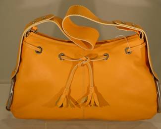 Hogan Leather Mustard Yellow Handbag, Made in Italy with Dustcover. Mint Condition