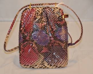 Rare Vintage Judith Leiber Bi-fold Snakeskin Handbag