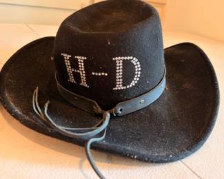 Black Harley-Davidson H-D rhinestone felt cowboy hat