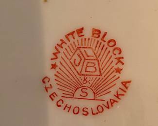 White Block Czechoslovakia china maker's mark