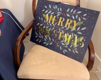 Bentwood accent chair with upholstered seat