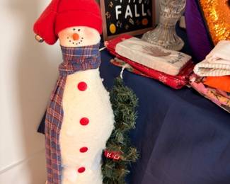 Christmas snowman and fall holiday decor
