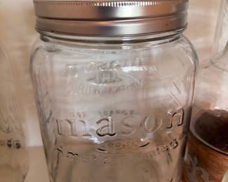 Vintage glass Mason jar with zinc lid