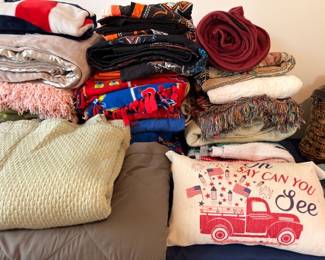Blankets, throws, and decorative pillows