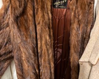 Brown mink fur coat