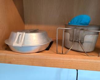 Vintage aluminum camping cookware set