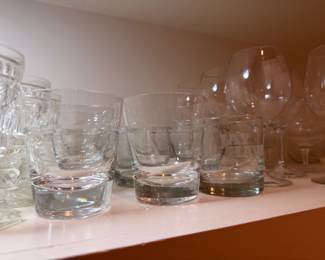 Rocks tumblers and wine glasses