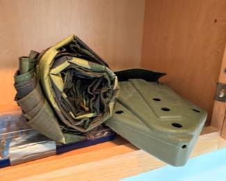 Military canvas gear roll and case