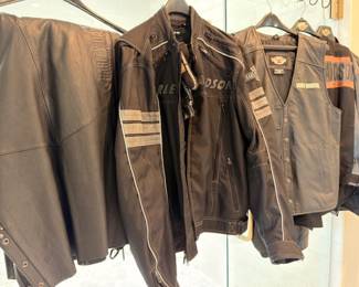 Harley-Davidson leather motorcycle jackets and vest