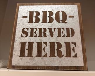 Rustic BBQ Served Here metal sign