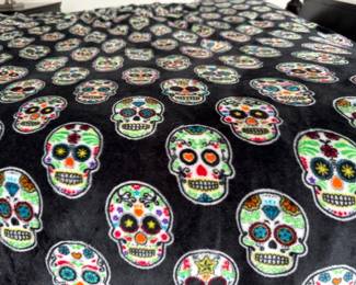 Sugar skull print blanket throw