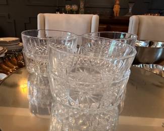 Cut crystal rocks glasses set