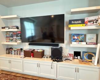 Media room with flat screen TV and DVD collection