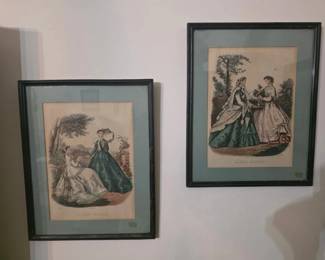 La Mode Illustree Framed Prints Pair 11 $12