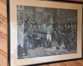 Napoleons Farewell to His Officers Antique Steel Engraving