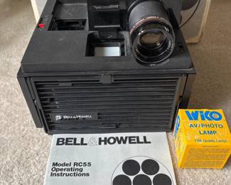 14 BellHowellRC55SlideCubeProjectorwBoxManual