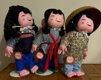 198 VintageMicaleDollsCollectionThreeDisplayDollswithTags