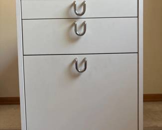 100 RollingWhiteFileCabinetCraftStorageCartwithHangingFileRack