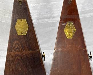10 PairofVintageMaelzelWoodenPyramidMetronomesGermany