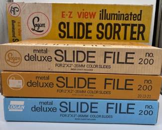 81 LoganIlluminatedSlideSorterThreeMetalDeluxeSlideFiles