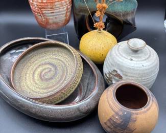 158 StudioPotteryVaseBowlPlateCanisterArtisanCeramicLot