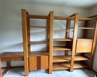 138 MidCenturyModularWallUnitShelvingSystemwithDeskStorage
