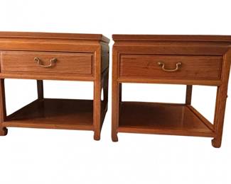 162 PairofTraditionalWoodEndTableswithDrawerCabinetStorage