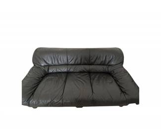 106 ContemporaryBlackLeatherSofawithCustomRaisedLegs