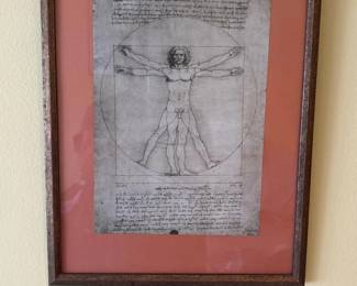 122 FramedVitruvianManPrintAfterLeonardodaVinci