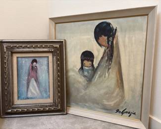64 PairofFramedDeGraziaStyleSouthwesternChildArtworks