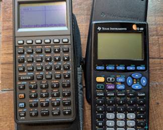 Hewlett Packard HP 48SX scientific expandable graphing calculator tested Texas Instrument TI 89 Graphing Calculator W Cover Tested