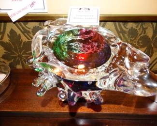 Artist Signed Original Art Glass  "Shell-Like" Sculpture