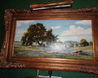 Jack Bryants' Daughter, Cynthis Paainted the Great West Texas Ranch Oil of an Ancient Oak w/ Thousands of Bluebonnets