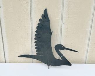 36 MetalHeronGardenDecor