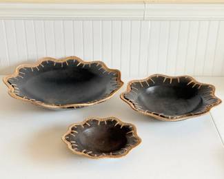 23 DecorativeWoodenBowlswRattanWovenTrim