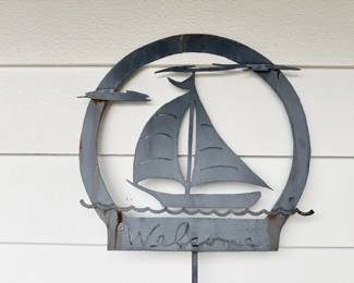 45 MetalGardenWelcomeNauticalSign
