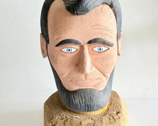63 AbrahamLincolnCarvedWoodBust