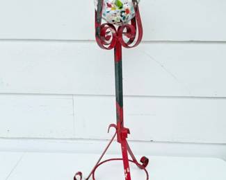 77 HandBlownArtGlassSphereinMetalFrame
