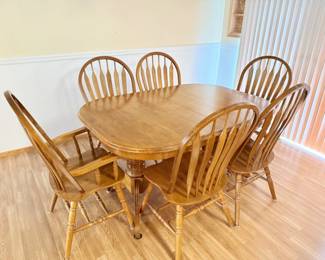 64 SolidOakDiningSetw6Chairs