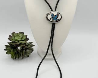 35 FlyingEagleBoloTiewLeatherCord