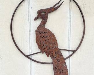 53 RusticHangingPeacockDecor