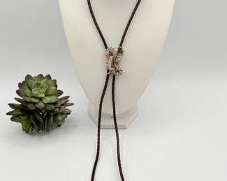 100 WesternExpressTricolorLandingEagleBoloTiewLeatherCord
