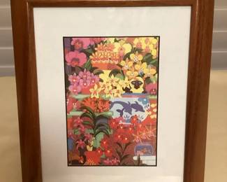 MES095 Koa Framed Orchid House Picture By Rosalie Prussing