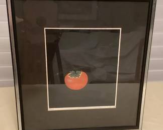 MES228 Framed Japanese “Persimmon” Picture By Haku Maki