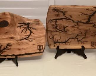 MES133 Fractal Wood Burning Art Pieces