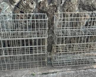 MES209 Six Galvanized Metal Storage Crates
