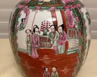 MES157 Large Chinese Rose Medallion Porcelain Ginger Jar Vase
