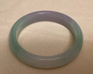 MES177 Lavender, Green & White Jade Bangle Bracelet New