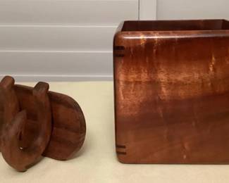 MES155 Koa Box & Fishhook Shaped Wall Hooks